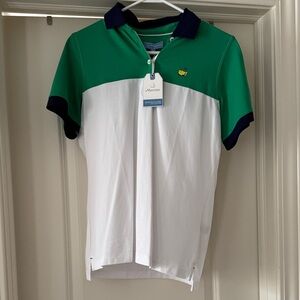 Masters Green and White Polo with Navy Accents